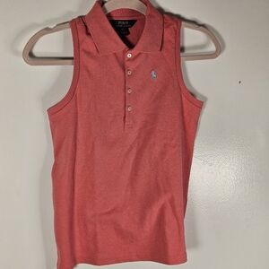 Polo Ralph Lauren Peach Sleeveless Polo Top